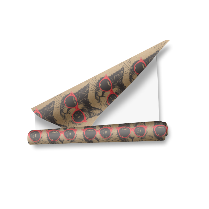 Cool Cat - Kraft Gift Wrap Paper