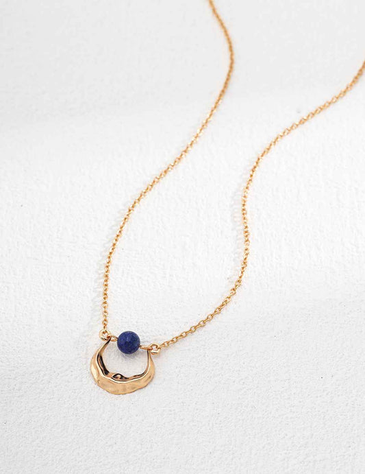 Crescent Moon Lapis Lazuli Necklace