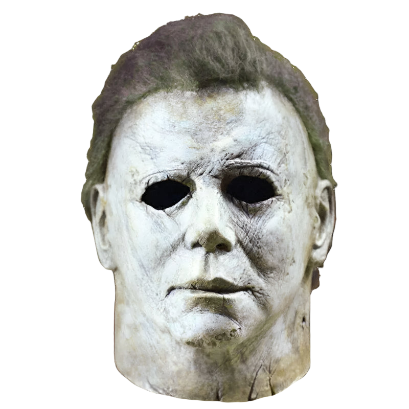 Scary Halloween mask with detailed features on a white background