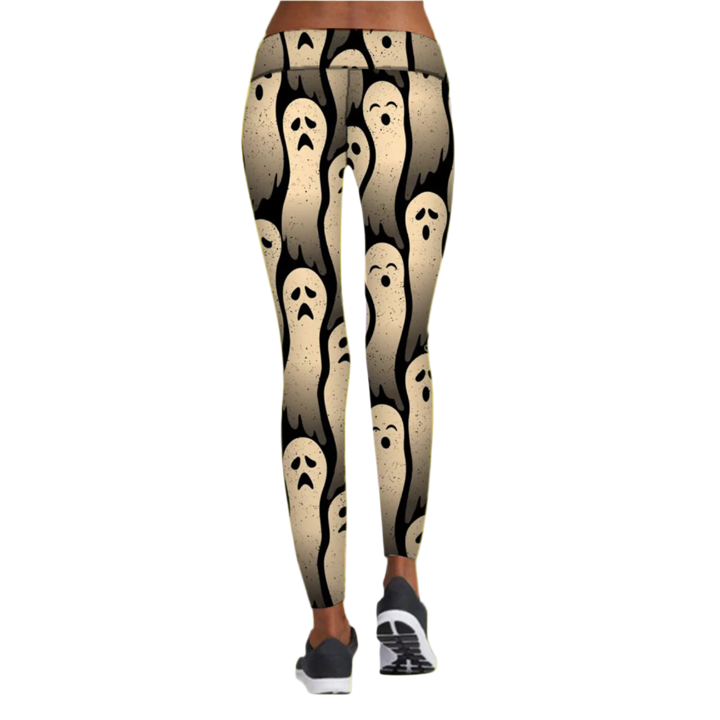 Leggings with ghost pattern on a white background