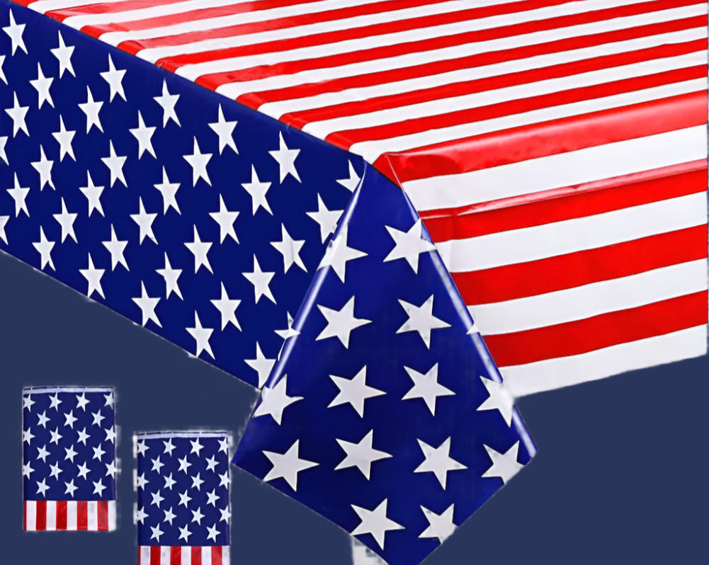 American flags with red, white, and blue colors on a white background