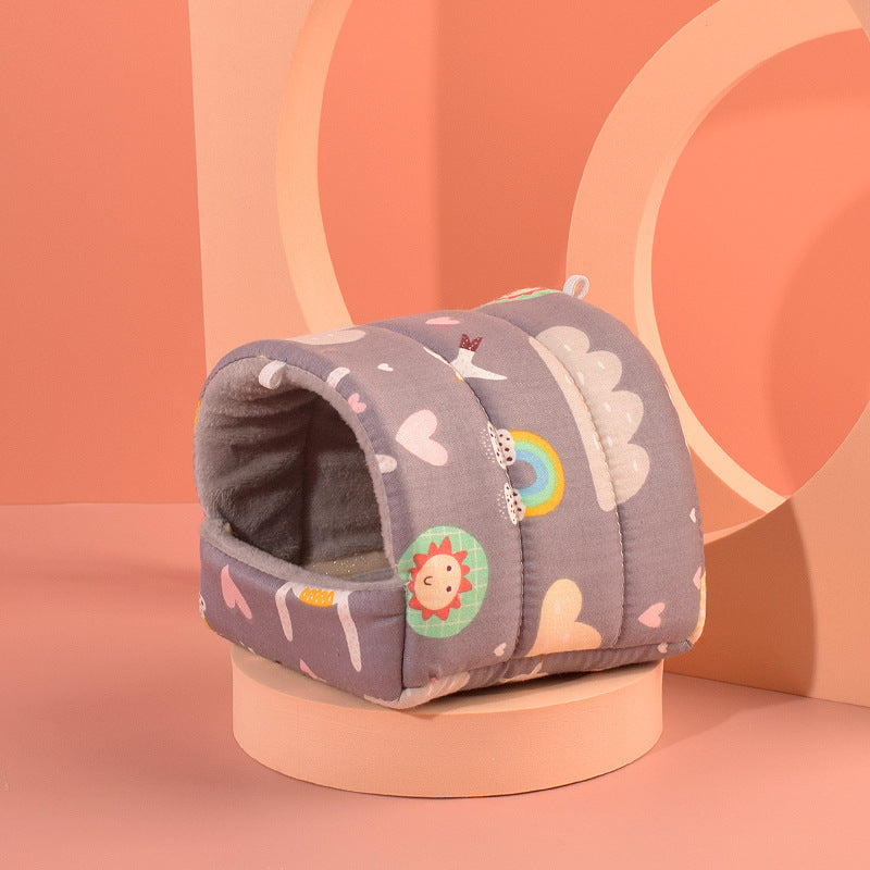 Children's toy with cartoon designs on a pink background