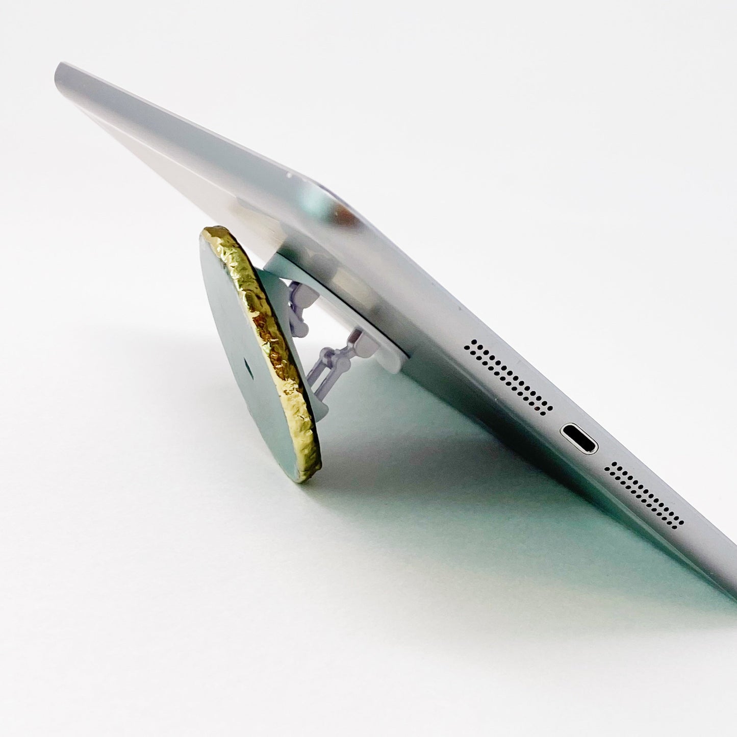 Golden Edge Natural Stone Phone Device Grip Stand