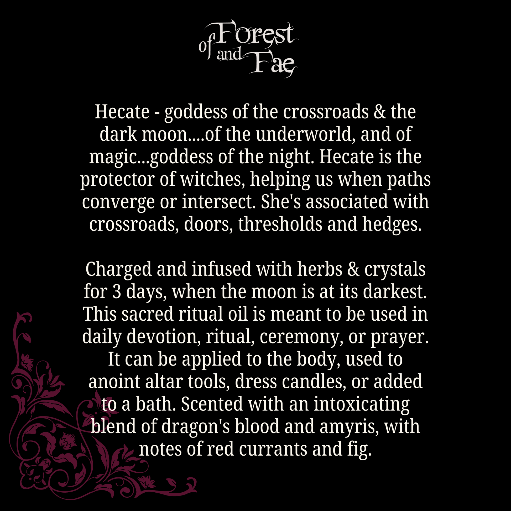 Hecate Ritual Oil for Sacred Altar and Spell Work - Lucky Girl Gifts