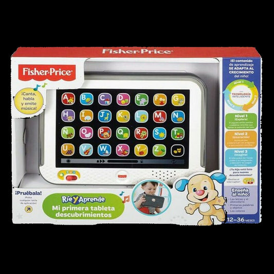 Fisher-Price educational toy tablet in packaging on a white background