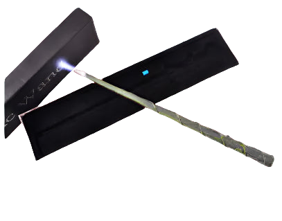 Magic wand with a black box on a white background