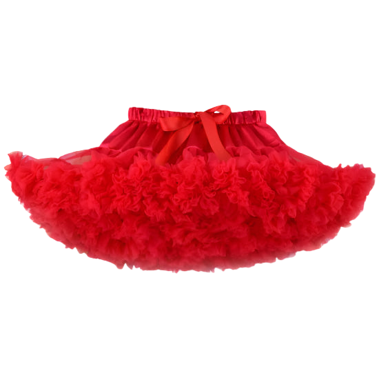 Red tutu skirt on a white background
