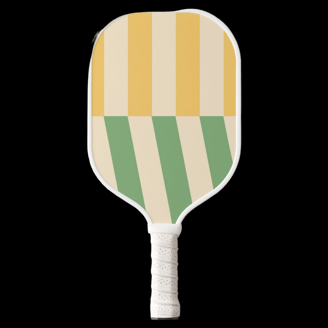Colorful striped paddle on a white background