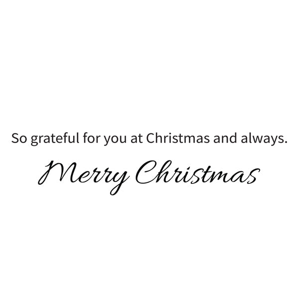 Christmas message on a white background
