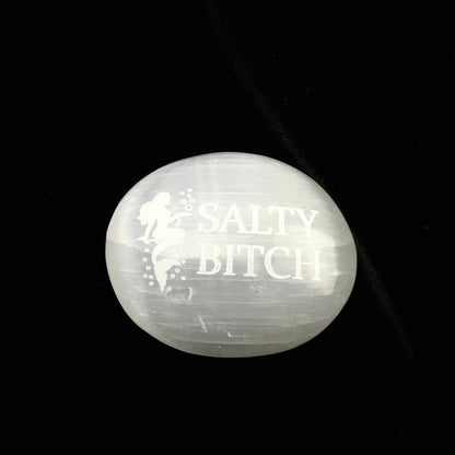 Humorous Selenite Palm Stones
