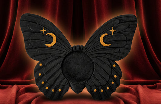 Black Moth Tealight Candle Holder