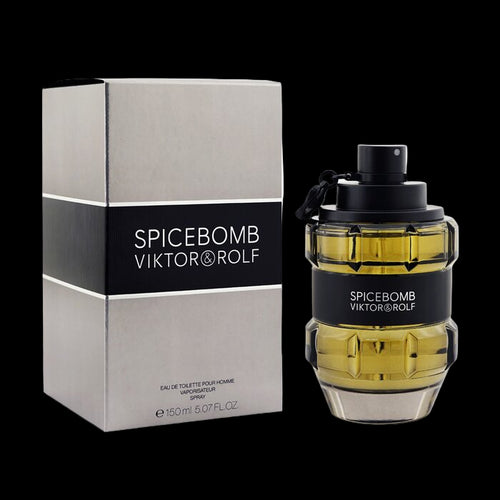 Spicebomb Viktor & Rolf perfume bottle and packaging on a white background