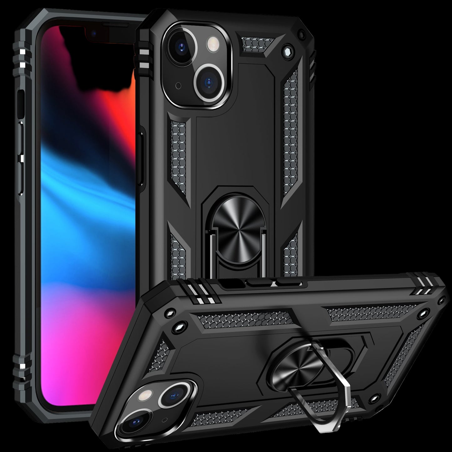 iPhone 13 Case With Kickstand, Heavy Duty Military Grade Protection 360° Rotate