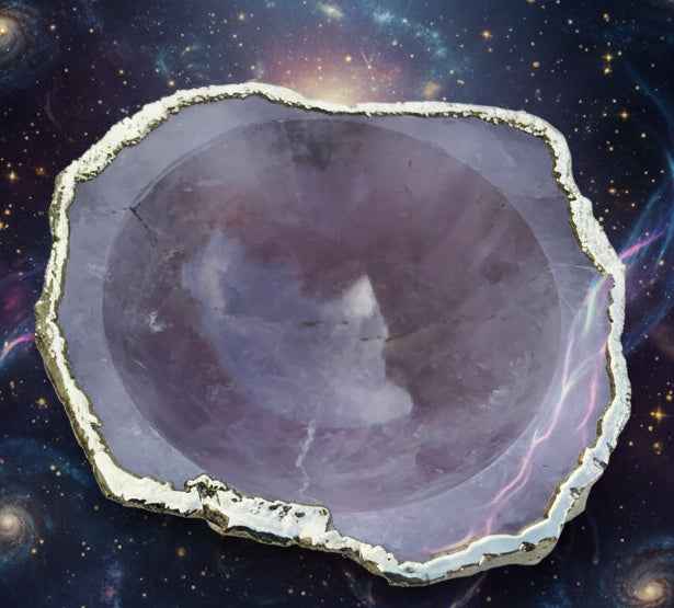 Rose Quartz Agate Bowl Trinket Jewelry Dish - Elegant Home Decor