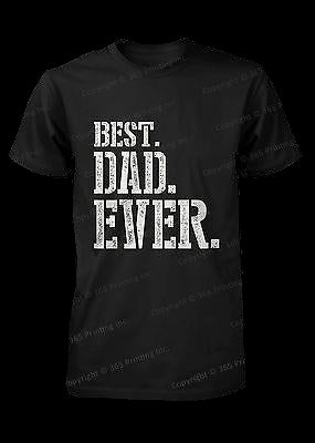 Black t-shirt with 'Best Dad Ever' text on a white background