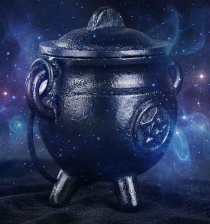 Money Cauldron Candle Malachite Crystals