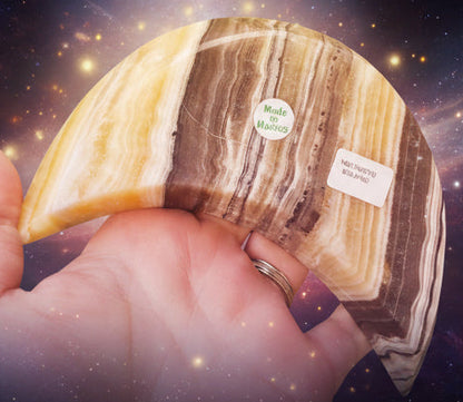 Zebra Onyx Crescent Moon Bowl for Energy Grounding - Lucky Girl Gifts
