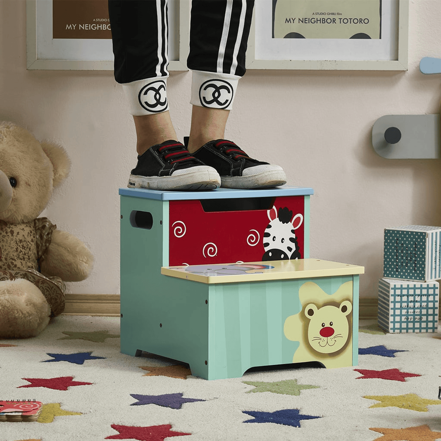 Joseph Boys Wooden Animal-Themed Step Stool For Kids