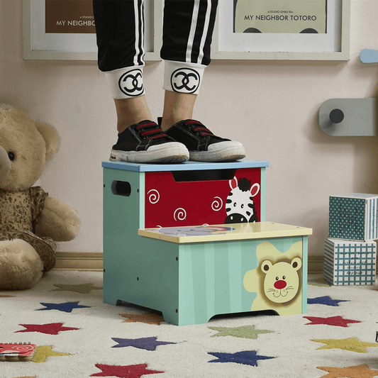 Joseph Boys Wooden Animal-Themed Step Stool For Kids
