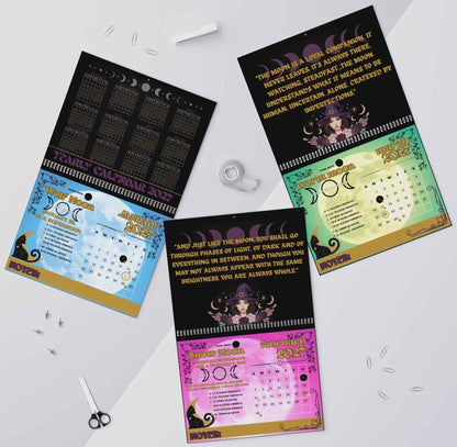 Witchy Moon Magic Lunar Wall Calendar — Moon Phases Calendar
