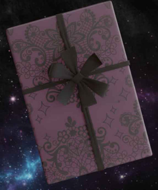 Gothic Witchy Black Lace Wrapping Paper Roll