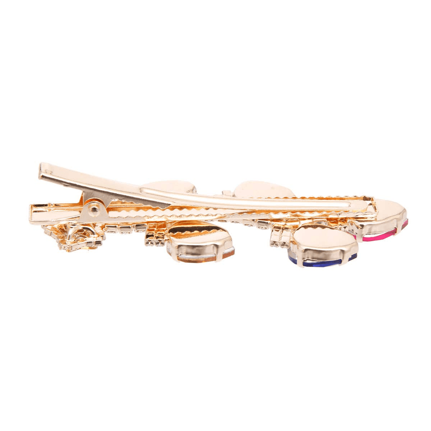 Elegant Gold Christmas Lights Hair Clip with Colourful Crystals
