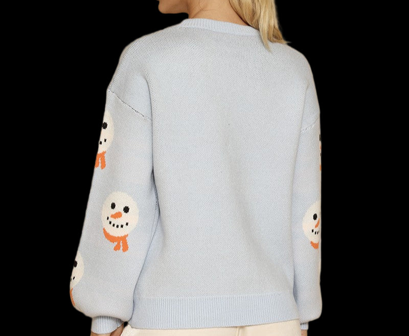All Over Snowman Holiday Knit Sweater