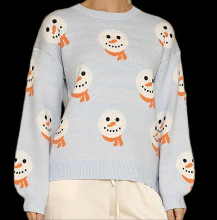 All Over Snowman Holiday Knit Sweater