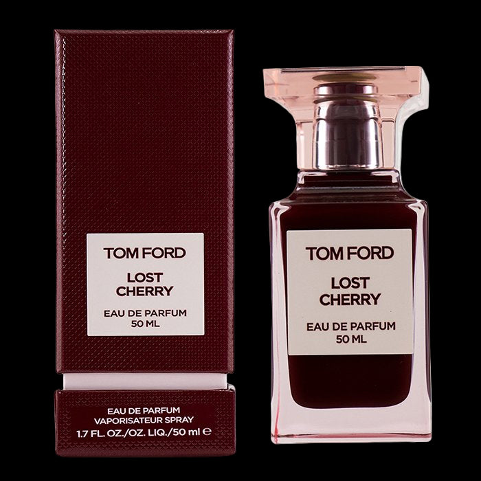 Tom Ford Lost Cherry Eau de Parfum bottle and packaging on a white background