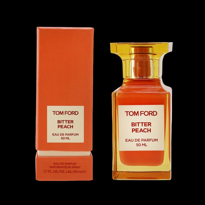Tom Ford Bitter Peach perfume bottle and packaging on a white background