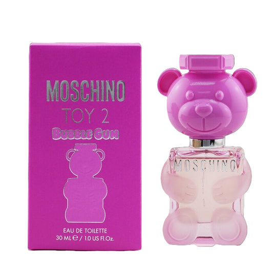 Moschino Toy 2 Bubble Gum perfume bottle and packaging on a white background