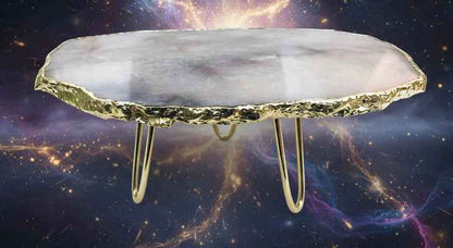 Grey Agate Cake Stand - Elegant Quartz Centrepiece Display Tray