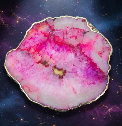 Pink Agate Cake Stand - Elegant Centrepiece and Display Tray