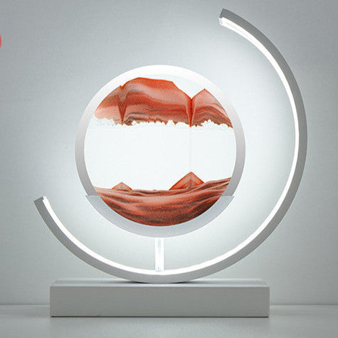 Modern decorative lamp with a circular design on a gray background
