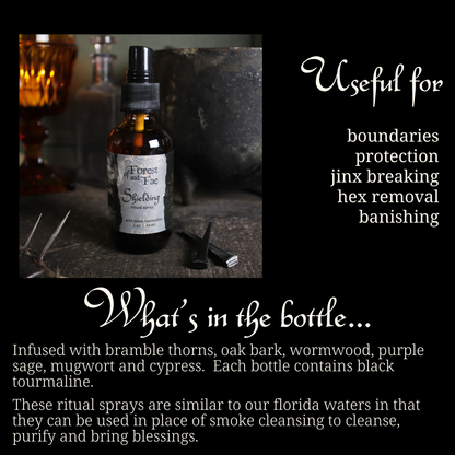 Shielding Ritual Spray - Crystal Infused Protection for Witchcraft - Lucky Girl Gifts