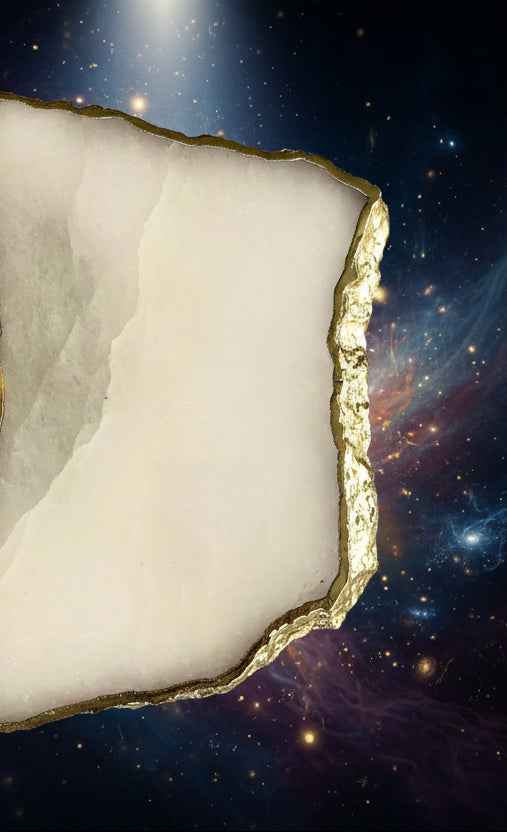 Small White Agate Table Piece - Single Crystal Gemstone with Organic Edge for Decor