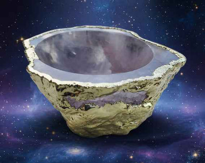 Rose Quartz Agate Bowl Trinket Jewelry Dish - Elegant Home Decor