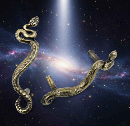 Swirling Snakes Brass Cabinet Handles - Antique Finish Set of 2