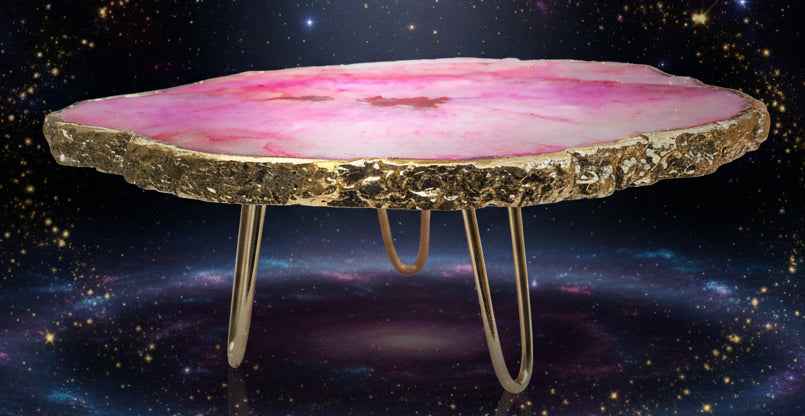 Pink Agate Cake Stand - Elegant Centrepiece and Display Tray
