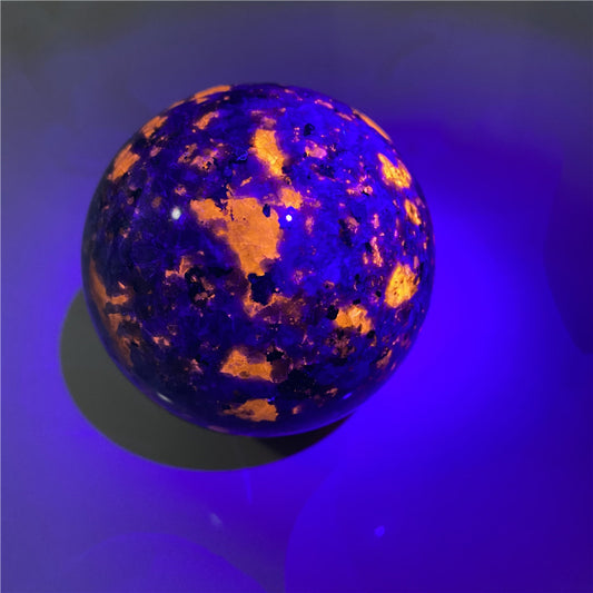 Glowing blue and orange sphere on a dark background