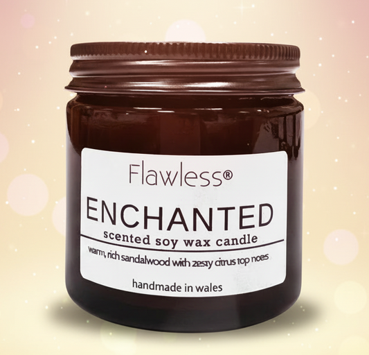 Sandalwood, Amber and Citrus Scented Candle - Enchanted-2