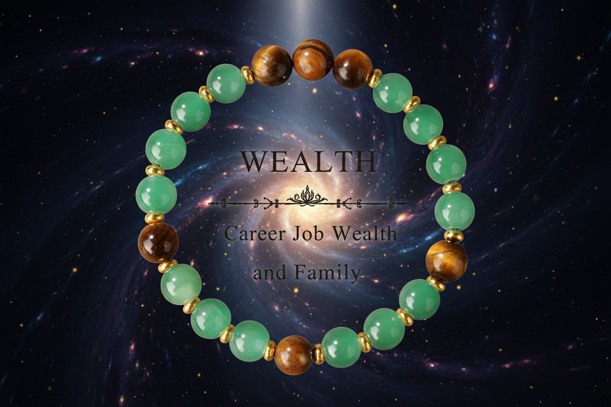 Crystal Bracelets for Wealth and Love | 17 Crystal Options for Prosperity, Protection, Chakras & Anxiety Relief - Lucky Girl Gifts