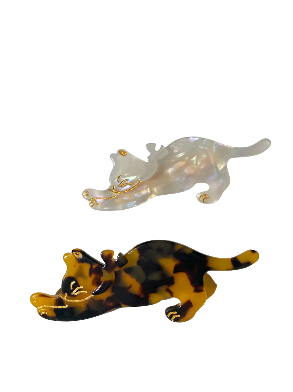 Two resin animal figurines on a white background
