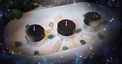 Moon Phase Tealight Candles in Black & White for Celestial Decor - Lucky Girl Gifts