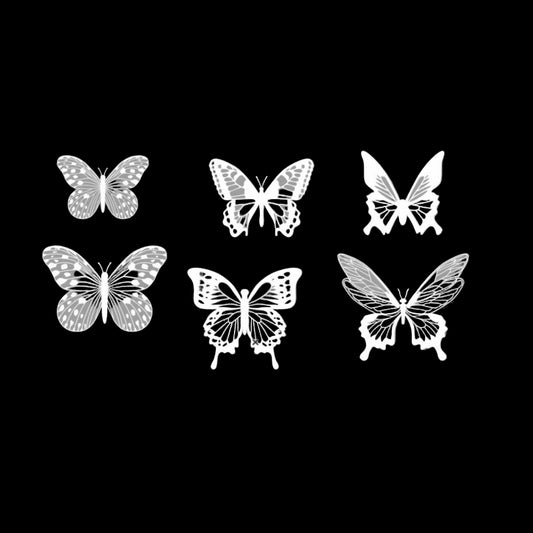 White butterflies on a gray background