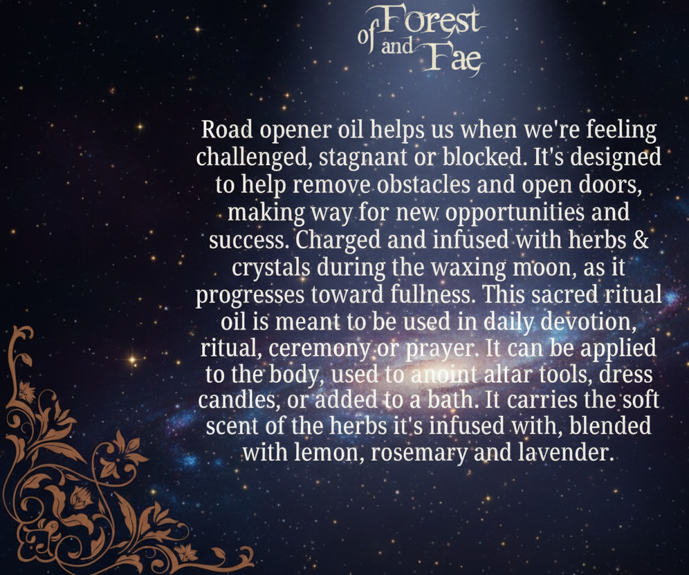 Road Opener Ritual Oil | Herb Infused Anointing Oil for Success and Clarity - Lucky Girl Gifts