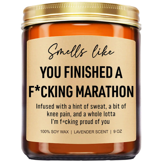 Younift Funny Marathon Candle Gifts for Runners Female Male Half Marathon Runners Gifts Valentines Day Marathon Gifts for Runners Men Women Marathon Runner Gifts Running Gifts