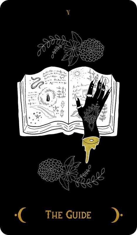 Illustration of an open book with a hand holding a gold coin, surrounded by plants on a black background.