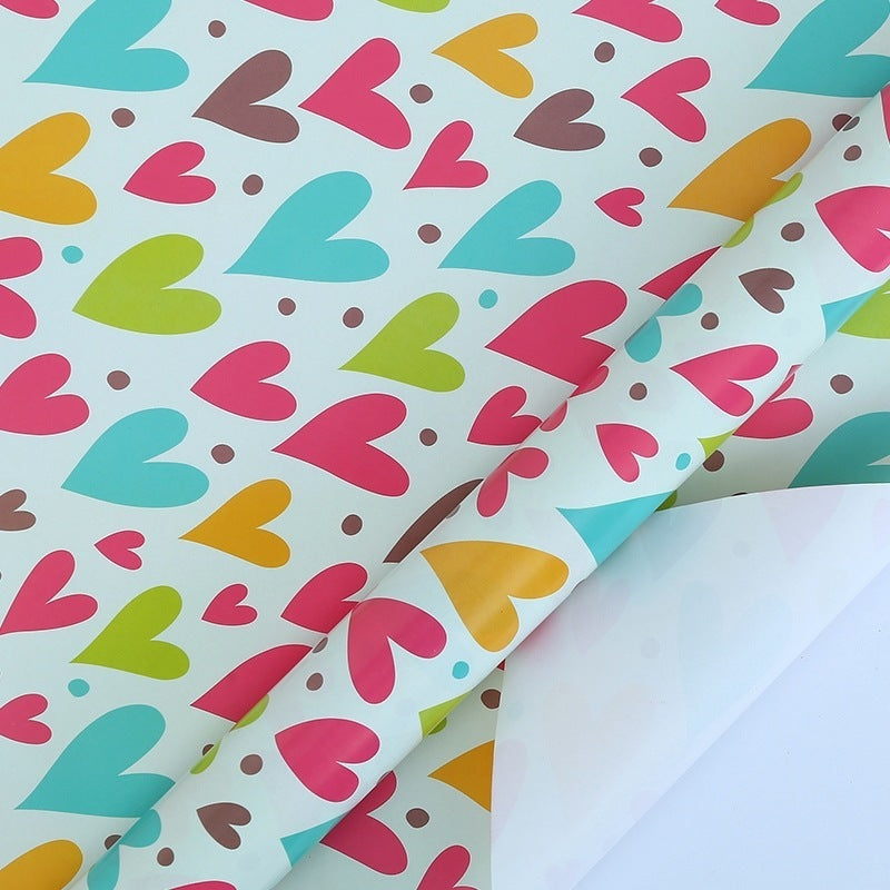 Colorful heart pattern on a white background