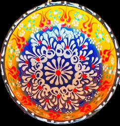 Decorative plate with colorful floral pattern